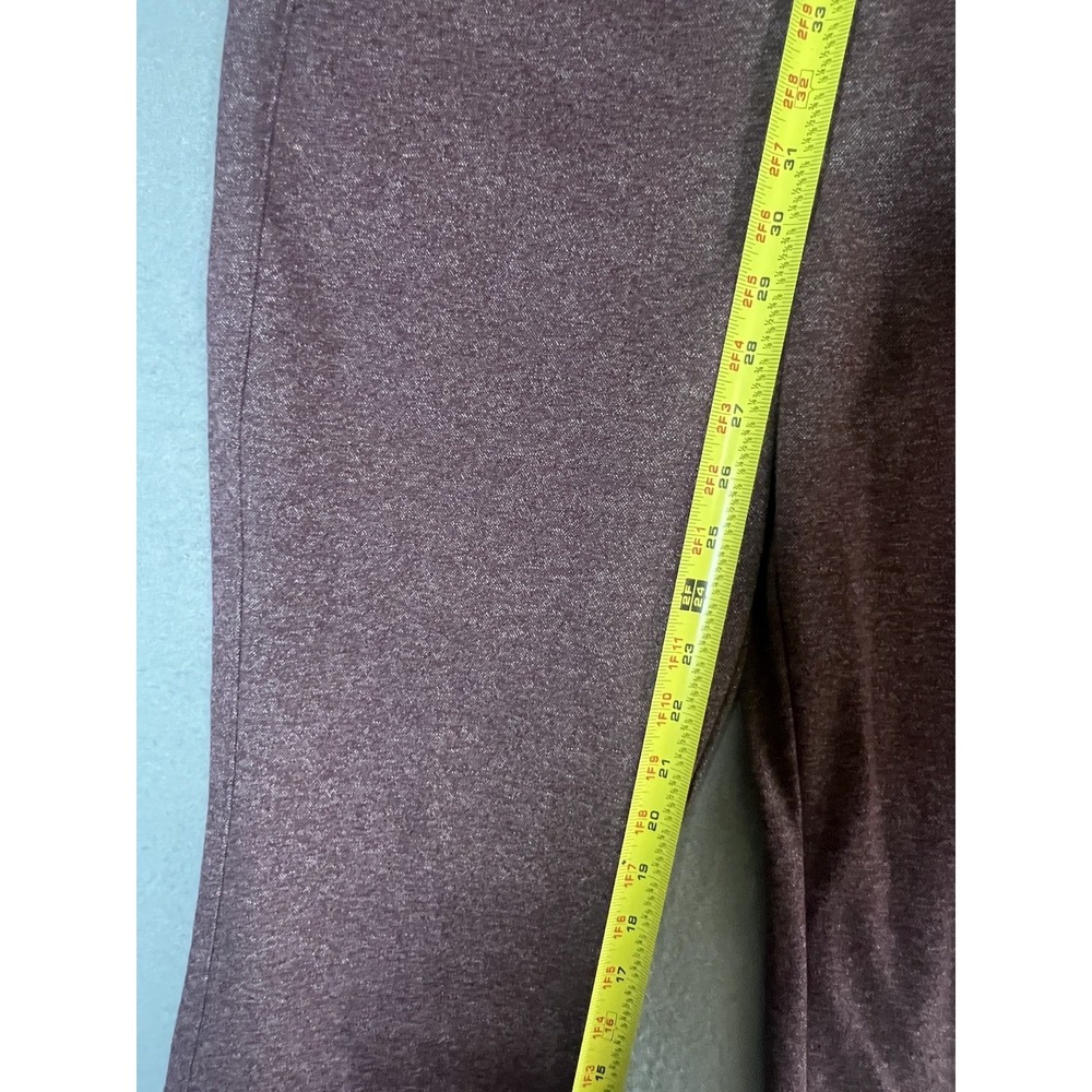 Lee Women's Size M Pull On Flare Leg Pants Burgundy Heathered Stretch Knit - Picture 3 of 6